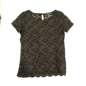 Forever 21 Black Lace Shirt Size XS